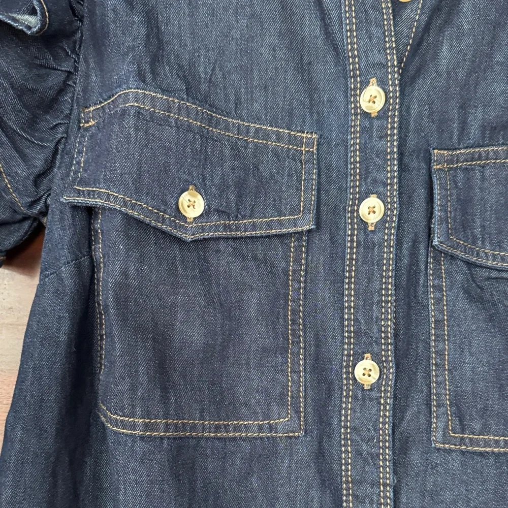 Pilcro Dark Blue Denim Mini Dress - Picture 3 of 8